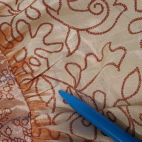 Jack Pot NY 100% Silk Bohemian Festival Patchwork Ruffle Tiered Wrap Skirt OSFM - Picture 10 of 12